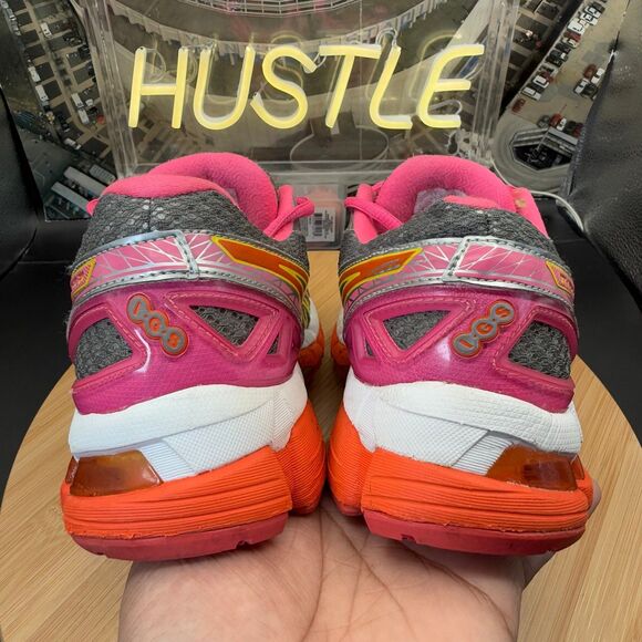 Asics Gel Kayano 20 20th Anniversary Orange Pink Gray Yellow Women’s Sz 7 - Picture 7 of 11